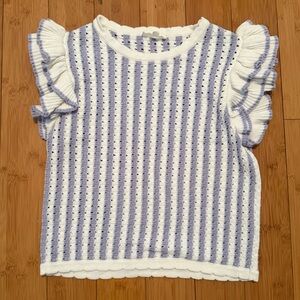 Entro Crochet Ruffle Knit Top Size Small
